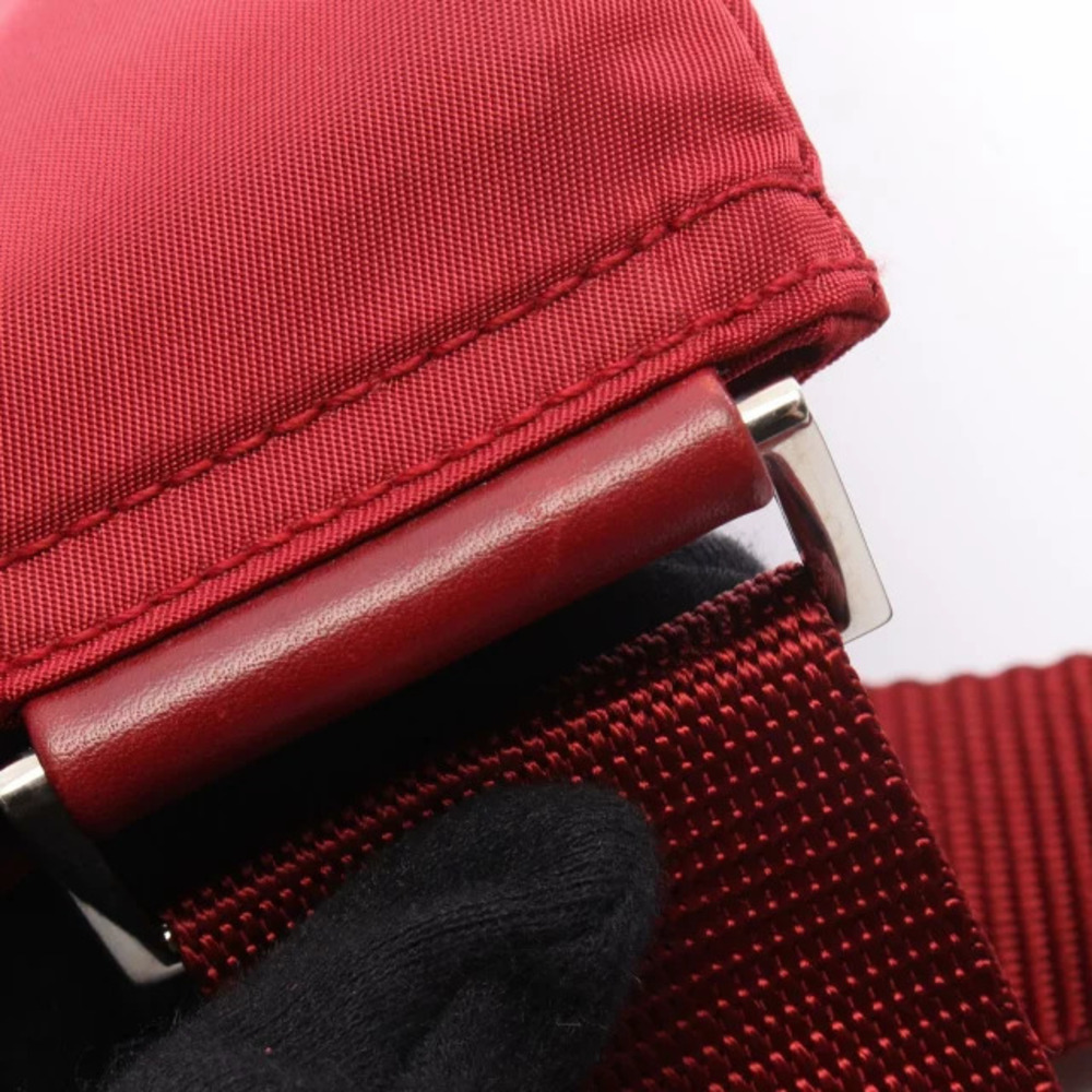 Prada Triangle Shoulder Bag Leather Red - Picture 5 of 6